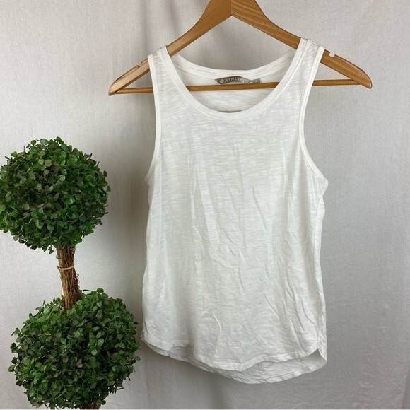 Athleta White Sleeveless Daily Cowl Sport Athletic Tank Top M - Picture 2 of 5